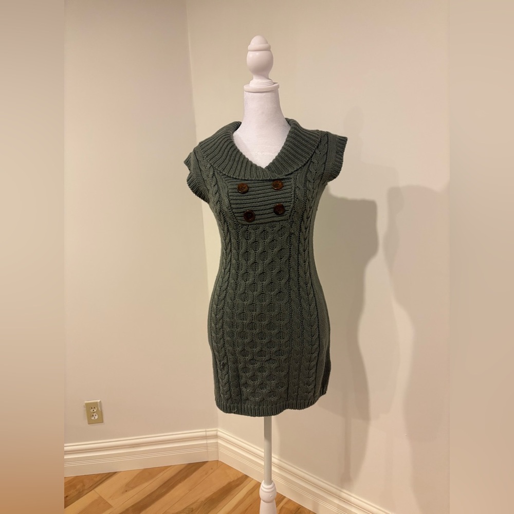 Always Green Cable Knit Dress